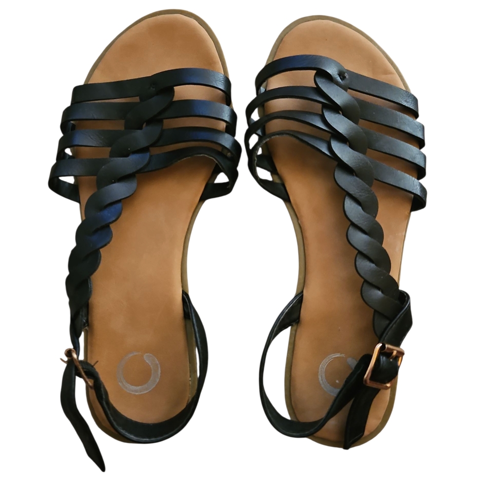 Journee Collection Black Gladiator Sandals